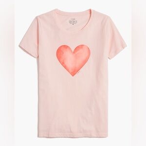 J.Crew Pink Heart Graphic Collector Tee - Size Medium